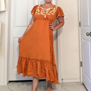 Burnt Orange HEB Plus Maxi dress, size L